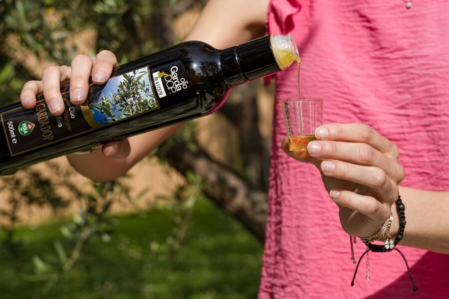 Bardolino: Lake Garda Oil Mill Tour with Olive Oil Tasting - A relaxed outdoor garden tasting