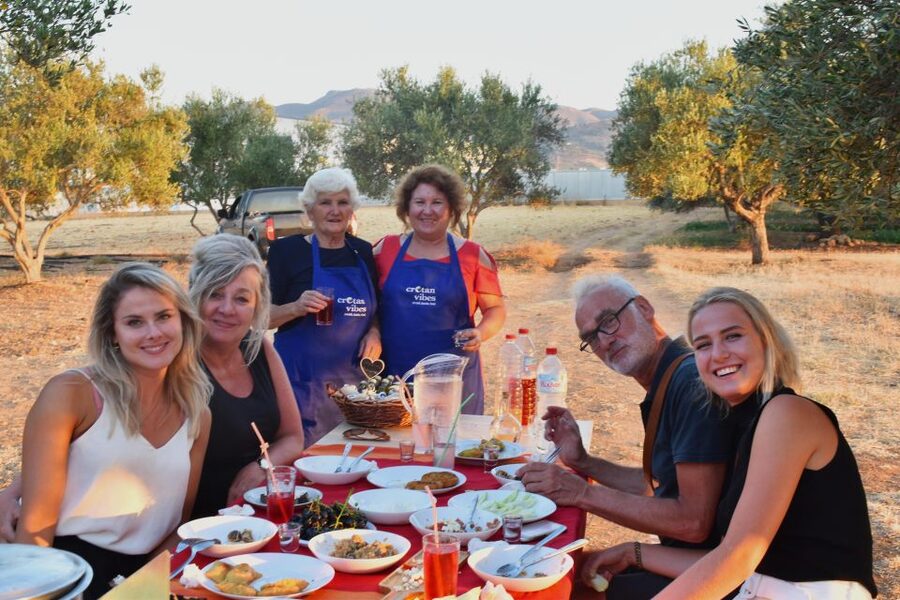 Farm Tour with Cheese-Making, Olive Oil Tasting & Picnic - Under the wooden roof with Mama Stela