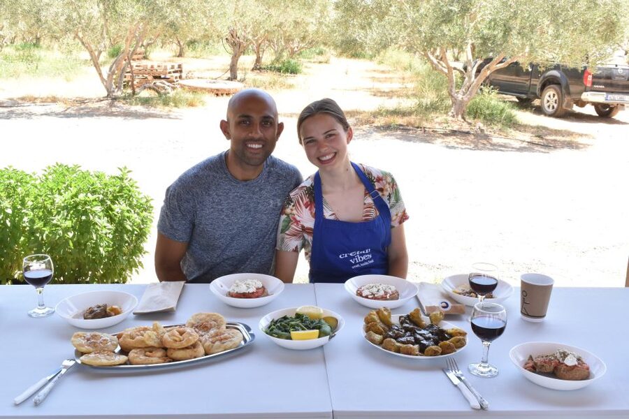 Moires: Cooking Class and Olive Oil Tasting at a Family Farm - Gathering ingredients from the family garden